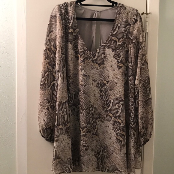 snakeskin tunic dress
